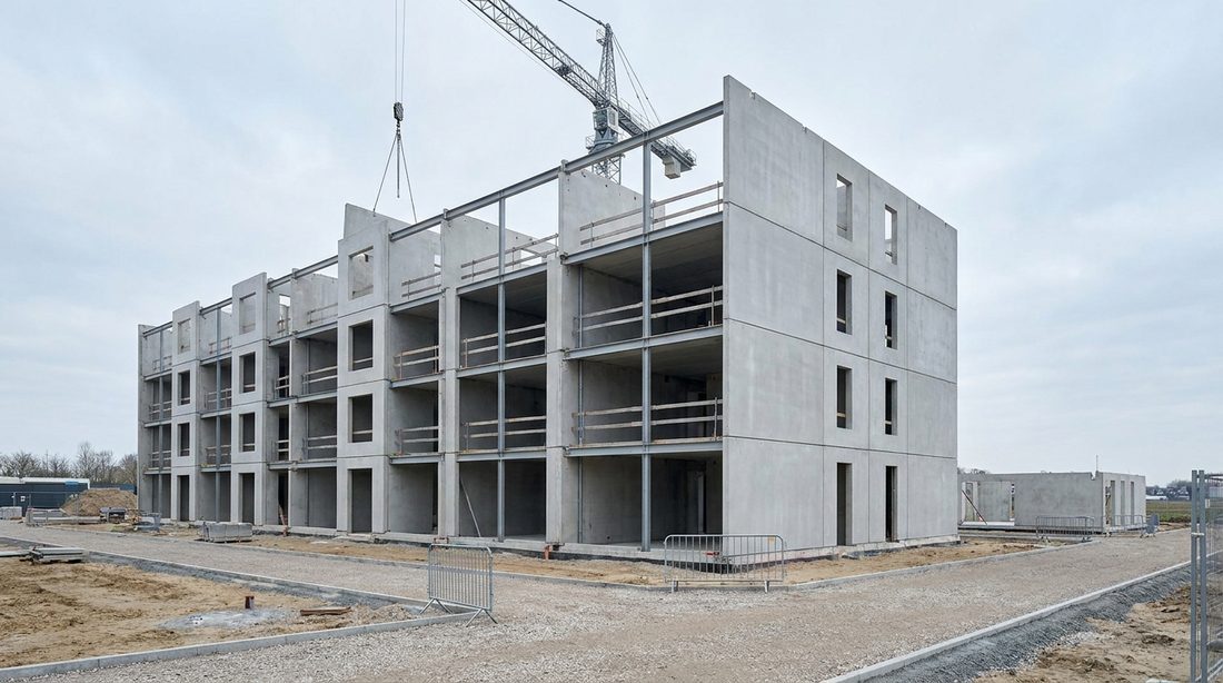 Edificio en altura en construcción con Inbuild System
